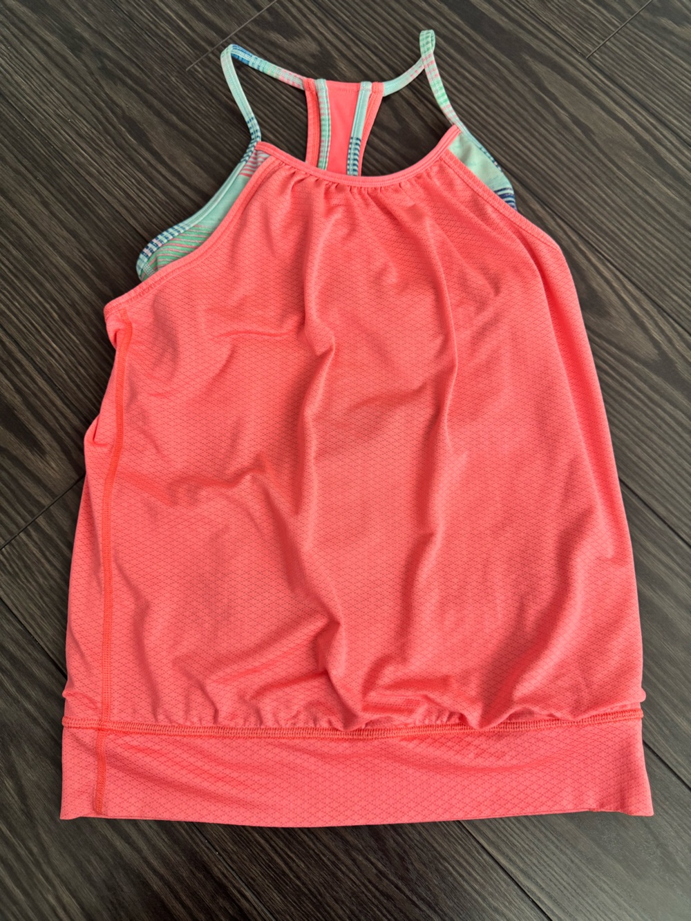 Ivivva by Lululemon Coral Racerback Athletic Tank Top Girls Size 12 Built In Bra